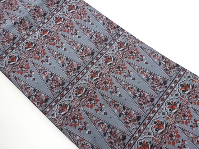 JAPANESE NAGOYA OBI / WOVEN FLOWER ARABESQUE